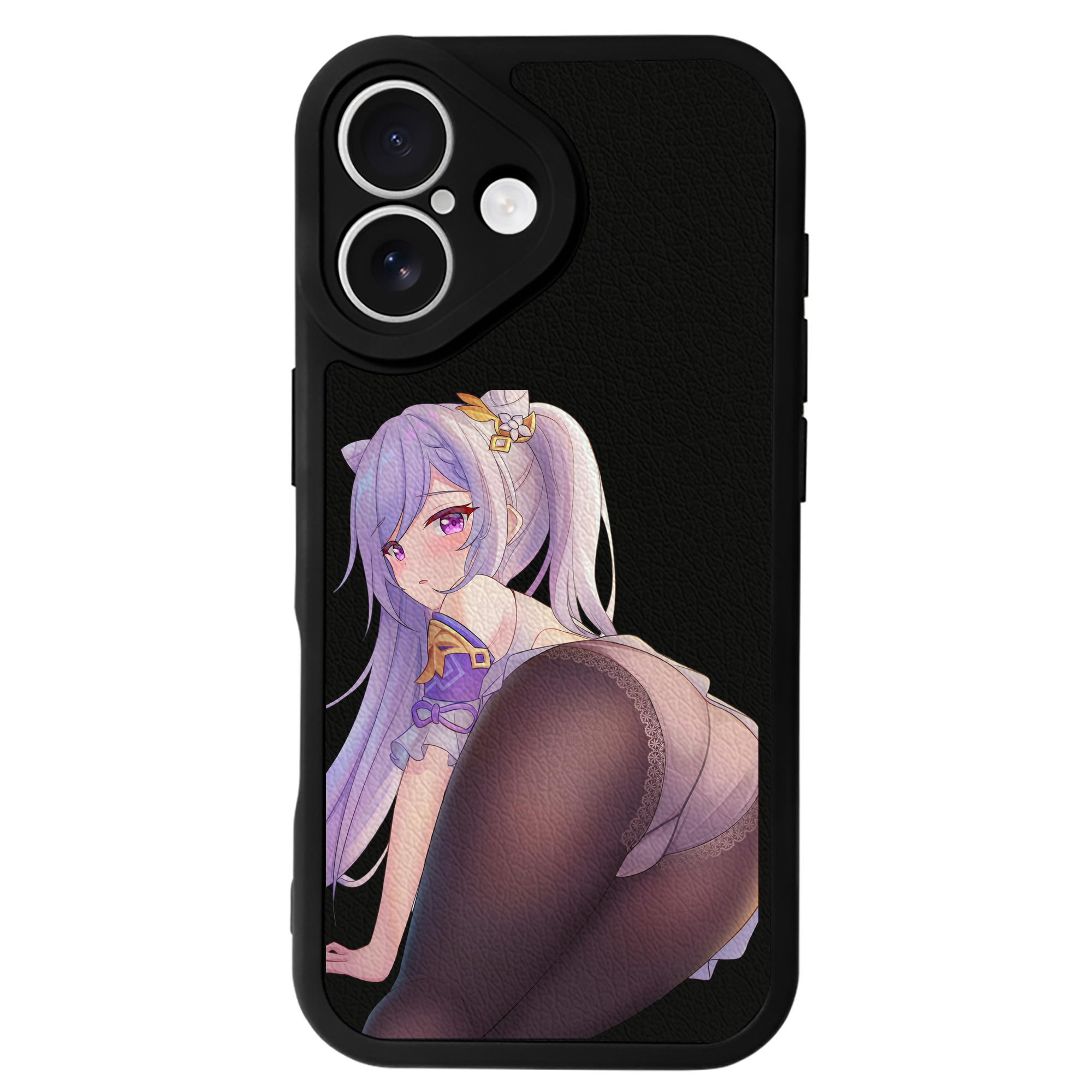 げんし神 刻晴 こくせい genshin Kokusei 【iPhone 16シリーズ対応】シリコンスマホケース（レザー調） 材質：シリコン